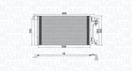 Конденсатор, система кондиціонування повітря MAGNETI MARELLI 350203962000