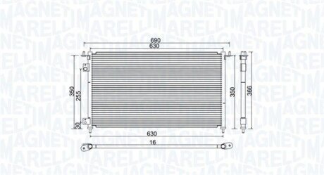 Конденсатор, система кондиціонування повітря MAGNETI MARELLI 350203970000