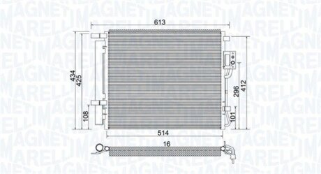 Конденсатор, система кондиціонування повітря MAGNETI MARELLI 350203977000