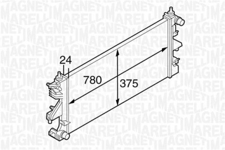 Радиатор, охлаждения дивгателя MAGNETI MARELLI 350213126900