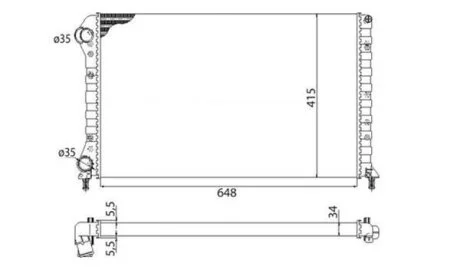 Радіатор двигуна FIAT DOBLO* (119) 1,4 1,6 16V 1,9D DOBLO CARGO (223) 1,4 1,6 16V 1,9D [] MAGNETI MARELLI 350213179003