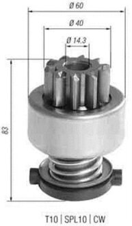 Бендикс стартера  MAGNETI MARELLI 940113020393