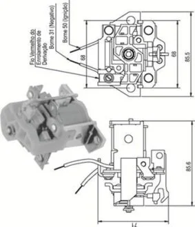 Тяговое реле, стартер MAGNETI MARELLI 940113050338