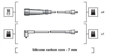 Комплект проводов зажигания VW GOLF II,III,POLO,T IV (кор.код. MSK1129) MAGNETI MARELLI 941318111129