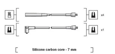 Комплект проводов зажигания VW GOLF II, DERBY (кор.код. MSK1249) MAGNETI MARELLI 941318111249