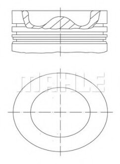 Поршень з поршневими кільцями D =108.0 DEUTZ BF 4M1013/6M1013 MAHLE / KNECHT 099 99 00 (фото 1)