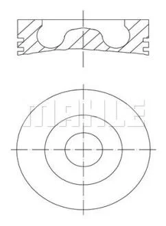 Поршень (діаметр 122мм, STD 3,5-2,5-4) LIEBHERR A914B, A924B, A954, HS843HD, LTM1040/1, LTM1100/3, R914B, R924B, R954B MAHLE / KNECHT 439 01 00 (фото 1)