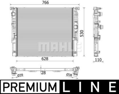 Радиатор охлаждения двигателя BMW 5/7/8 (G31/G12/G14) MAHLE / KNECHT CR 2215 000P