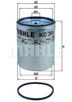 Фильтр топливный Renault, Volvo MAHLE / KNECHT KC 384D