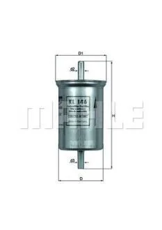 Фильтр топливный Renault Megane 1.4-2.0 16V, Twingo 1.2 93- MAHLE / KNECHT KL 146