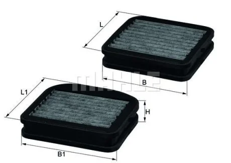 Фільтр салону MB E (W/S210), S (W/220) 95-05 вугільний (2шт.) (KNECHT-MAHLE) MAHLE / KNECHT LKK 72/S