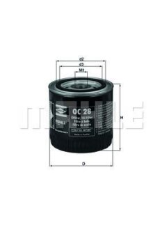 Фільтр олив. (Knecht-Mahle) MAHLE / KNECHT OC 28