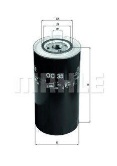 Фільтр масл. (Truck) (Knecht-mahle) MAHLE / KNECHT OC 35