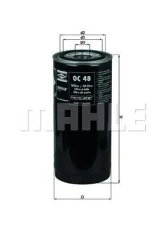 Фільтр масляний / RVI MANAGER MIDLINER MAJOR MAHLE / KNECHT OC 48