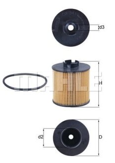 Фильтр масляный VW GOLF/JETTA/PASSAT 05-/AUDI A3/SKODA OCTAVIA 03- MAHLE / KNECHT OX 341D