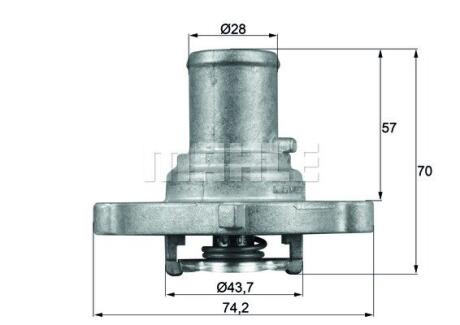 Термостат системи охолодження MAHLE / KNECHT TI 122 87D