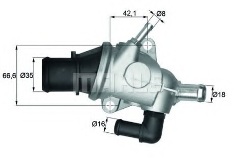 Термостат системи охолодження MAHLE / KNECHT TI 125 88