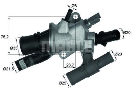 Термостат системи охолодження MAHLE / KNECHT TI 166 88