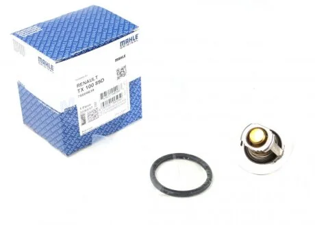 Термостат системи охолодження (89°C) DACIA DUSTER, DUSTER/SUV, LOGAN, LOGAN EXPRESS, LOGAN II, LOGAN MCV, SANDERO, SOLENZA, SUPERNOVA LADA LARGUS NISSAN KUBISTAR, MICRA III, NOTE 1.0-3.0D 06.95- MAHLE / KNECHT TX 100 89D