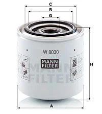 Масляний фільтр (фільтр, що вгвинчується) BOBCAT E32, E42, E45, E50, E55, 450, 510, 530, 550, 570, 590, 630, 650, 26.60, 30.60, 30.70, 34.65 MASSEY FERGUSON TH6030, TH6534, TH7035, TH7038, TH8043 MANN W 8030