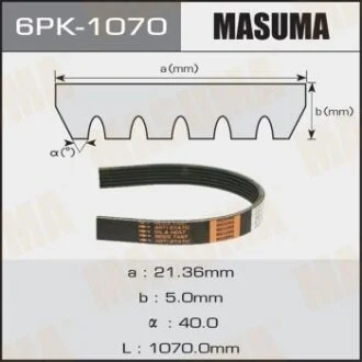 Ремень поликлиновой MASUMA 6PK-1070