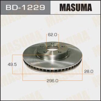 Диск гальмівний передній (кратно 2) Toyota Auris (10-18), Camry (06-17) MASUMA BD-1229