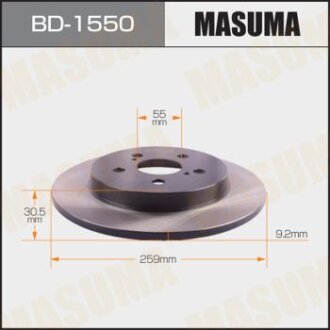 Диск гальмівний задній (кратно 2) Toyota Prius (09-15) MASUMA BD-1550