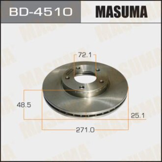 Диск гальмівний передній (кратно 2) Mazda 3, 5 (03-06) MASUMA BD-4510