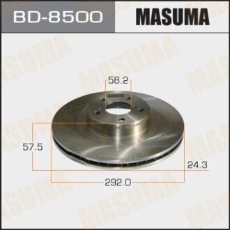 Диск гальмівний передній (кратно 2) Subaru Forester, Impreza, Legasy, Outback (02-06) MASUMA BD-8500