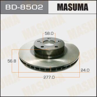 Диск гальмівний передній (кратно 2) FORESTER/S11 MASUMA BD-8502