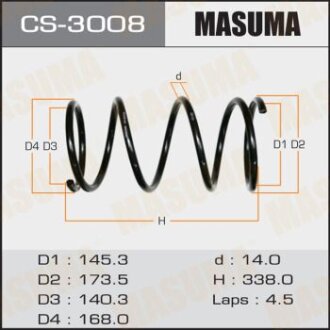 Пружина підвіски передня Mitsubishi Lancer (03-11) MASUMA CS-3008