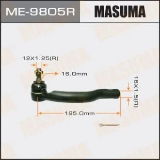 Рулевой наконечникCET-142 RAV4 ACA3#,GSA33(8) `11.05~,outer.R (M16X1.5) MASUMA ME9805R