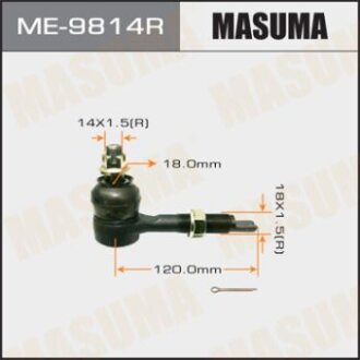 Наконечник кермовий прав частина тяги задн Toyota AVENSIS AZT25 MASUMA ME-9814R