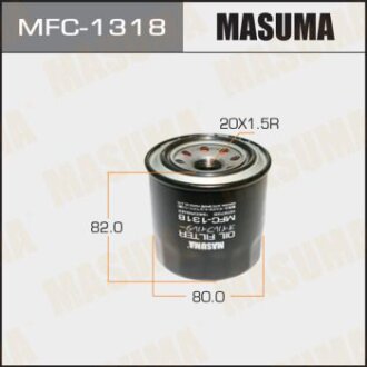 Фільтр масляний Kia, Hyundai, Mazda, MMC, Subaru, (83-) D=78.5mm, H=76mm, M20x1.5 MASUMA MFC-1318