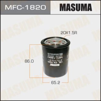 Фільтр масляний Honda Accord (03-12/ 17-), Civic (02-10), CR-V (03-), Fit (04-), Pilot (09-15) MASUMA MFC-1820
