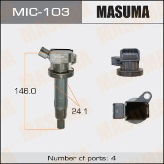 Котушка запалювання Toyota Avensis 1.6, 1.8 (00-08), Corolla 1.6, 1.8 (00-11) MASUMA MIC-103