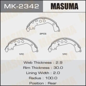 Гальмівні колодки гальма стоянки MASUMA MK-2342