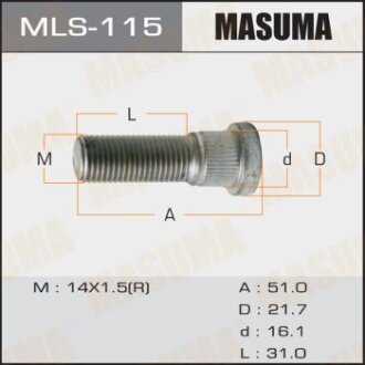 Шпилька колеса MASUMA MLS-115