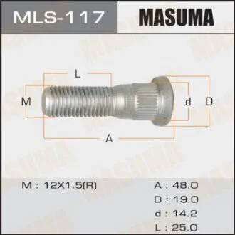 Шпилька OEM_90942-02052 Toyota 12х1,5х47-48 мм d14 (уп, 20  MASUMA MLS-117