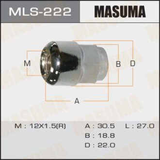 Гайка колесная HONDA ACCORD/CIVIC/CR-V (мин. 20 шт.) MASUMA MLS222