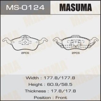 Гальмівні колодки передня AN-4328K, P24046 MASUMA MS-0124