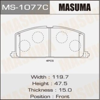 Колодки гальмівні MASUMA MS-1077