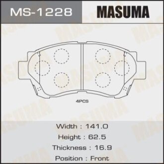 Колодки тормозные TOYOTA ALTEZZA/CAMRY 92-96 передн. MASUMA MS-1228