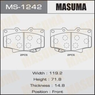 Гальмівні колодки передня AN-336WK, NP1043, P83025 MASUMA MS-1242