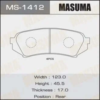 Колодки тормозные TOYOTA LAND CRUISER 100 98- 4.7/3.0-4.2 DIESEL задн. MASUMA MS1412