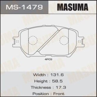 Колодки тормозные TOYOTA CAMRY 01- 2.4-3.0 передн. MASUMA MS-1479