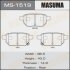 Комплект гальмівних колодок задн GREAT WALL VOLEEX C20R, LEXUS CT, SUBARU TREZIA, SUZUKI BALENO, SWIFT V, TOYOTA AURIS, CARINA V, COROLLA, IQ, MATRIX, PRIUS, URBAN CRUISER, VERSO S 1.0-2.4 08.87- MASUMA MS-1519 (фото 1)