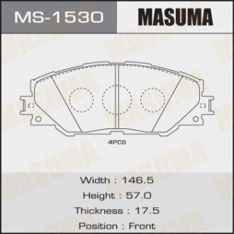 Колодки гальмівні передн Toyota Auris (10-), RAV 4 (05-16) MASUMA MS-1530