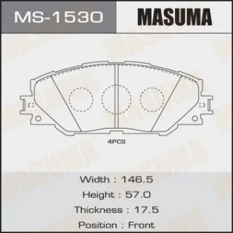 Колодки гальмівні передн Toyota Auris (10-), RAV 4 (05-16) MASUMA MS-1530