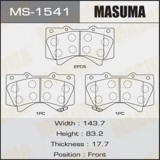 Колодки гальмівні передн Lexus LX570/ Toyota Land Cruiser (07-) (MS-1541) MASUMA MS1541